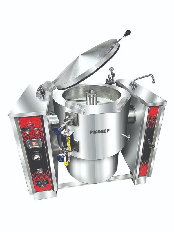 Commercial Induction Cook Wok Mixer Boiling Pan – Double Jacket with Level Guage